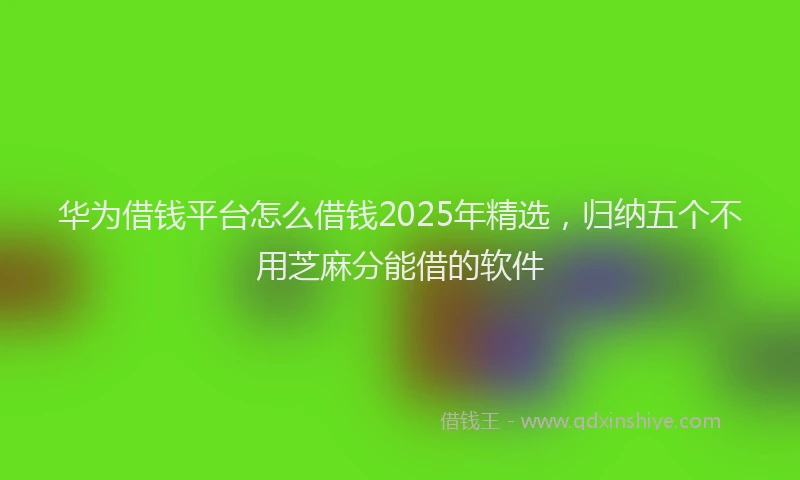 华为借钱平台怎么借钱2025年精选，归纳五个不用芝麻分能借的软件