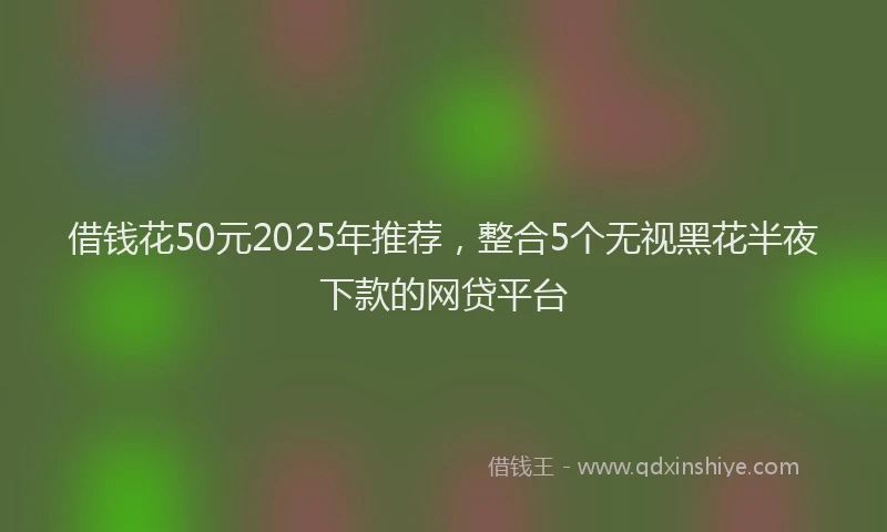 借钱花50元2025年推荐，整合5个无视黑花半夜下款的网贷平台