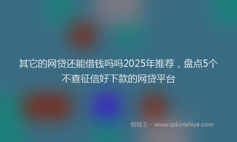 其它的网贷还能借钱吗吗2025年推荐，盘点5个不查征信好下款的网贷平台