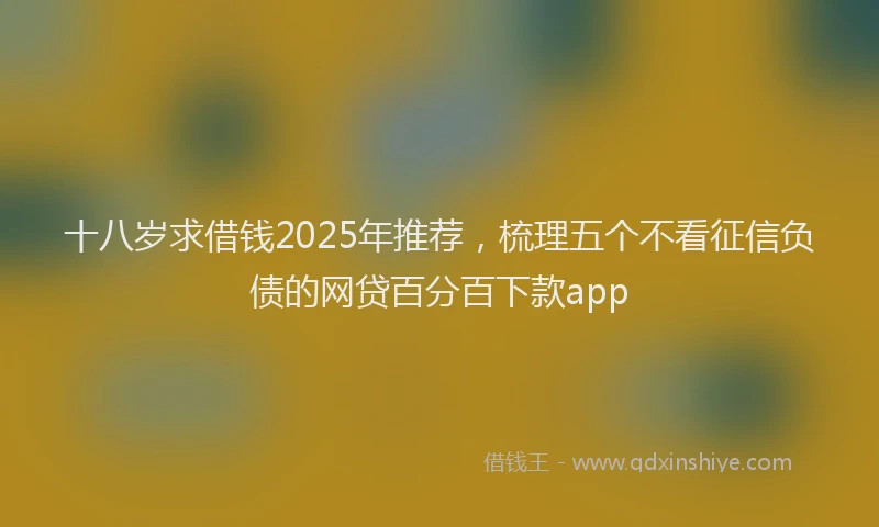 十八岁求借钱2025年推荐，梳理五个不看征信负债的网贷百分百下款app