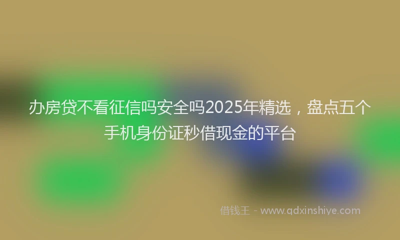 办房贷不看征信吗安全吗2025年精选，盘点五个手机身份证秒借现金的平台