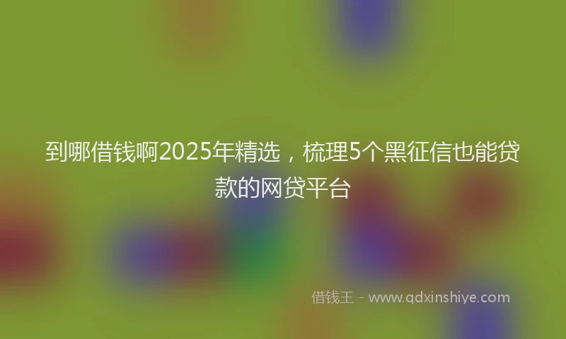 到哪借钱啊2025年精选，梳理5个黑征信也能贷款的网贷平台