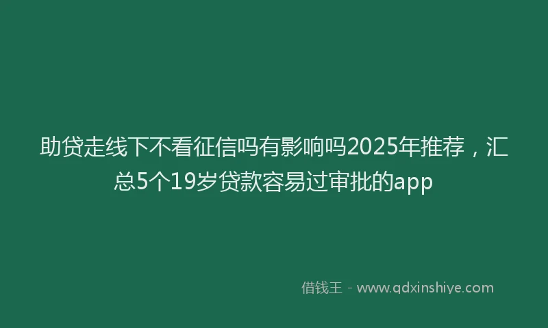 助贷走线下不看征信吗有影响吗2025年推荐，汇总5个19岁贷款容易过审批的app