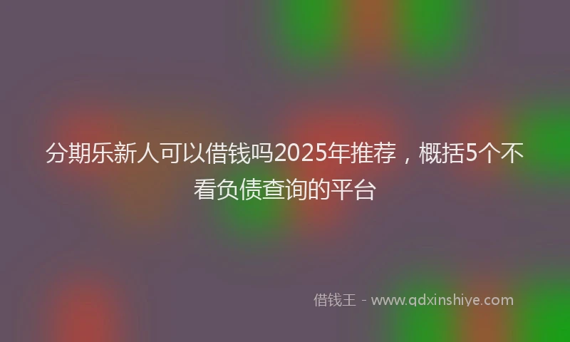 分期乐新人可以借钱吗2025年推荐，概括5个不看负债查询的平台