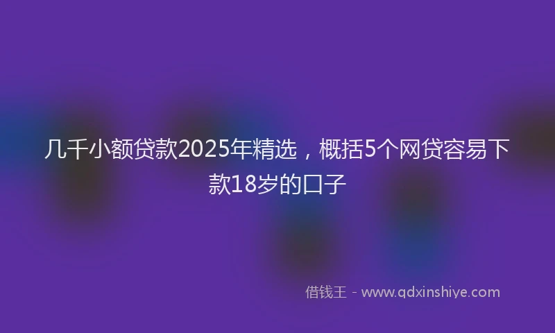 几千小额贷款2025年精选，概括5个网贷容易下款18岁的口子