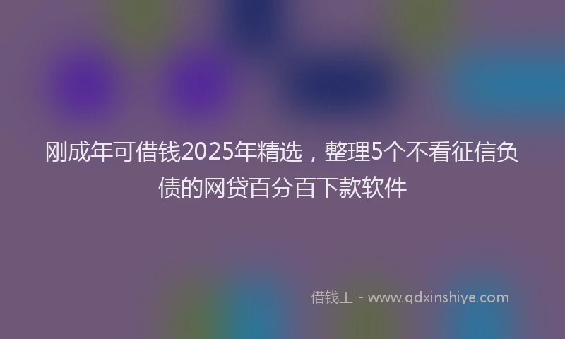 刚成年可借钱2025年精选，整理5个不看征信负债的网贷百分百下款软件