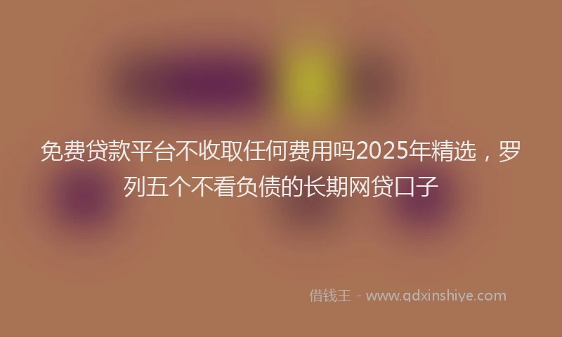 免费贷款平台不收取任何费用吗2025年精选，罗列五个不看负债的长期网贷口子