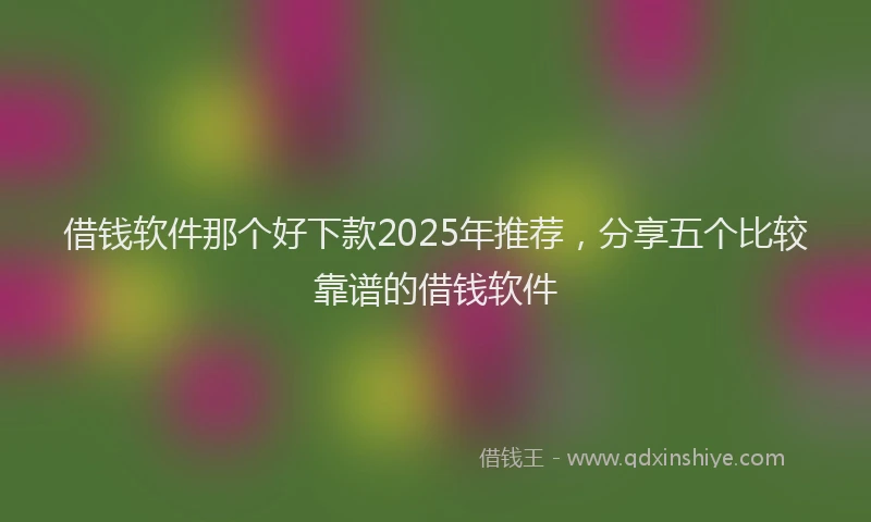 借钱软件那个好下款2025年推荐，分享五个比较靠谱的借钱软件