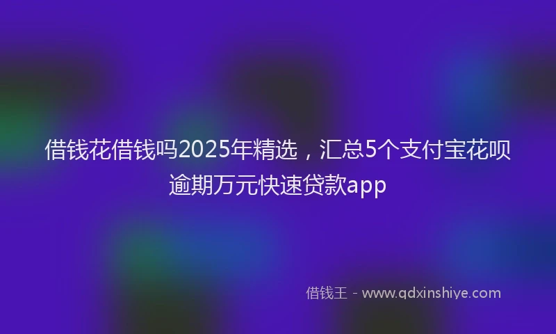 借钱花借钱吗2025年精选，汇总5个支付宝花呗逾期万元快速贷款app