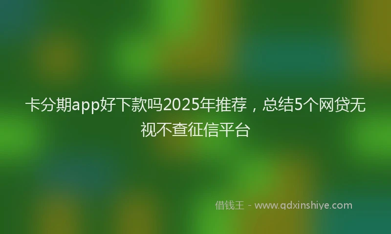 卡分期app好下款吗2025年推荐，总结5个网贷无视不查征信平台