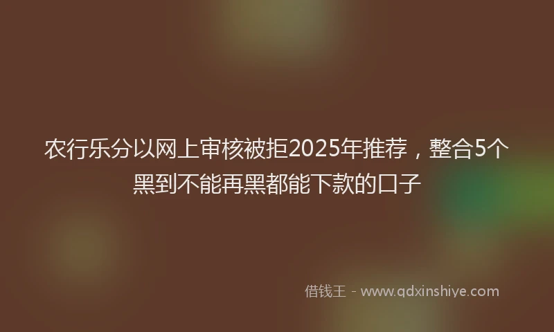 农行乐分以网上审核被拒2025年推荐，整合5个黑到不能再黑都能下款的口子