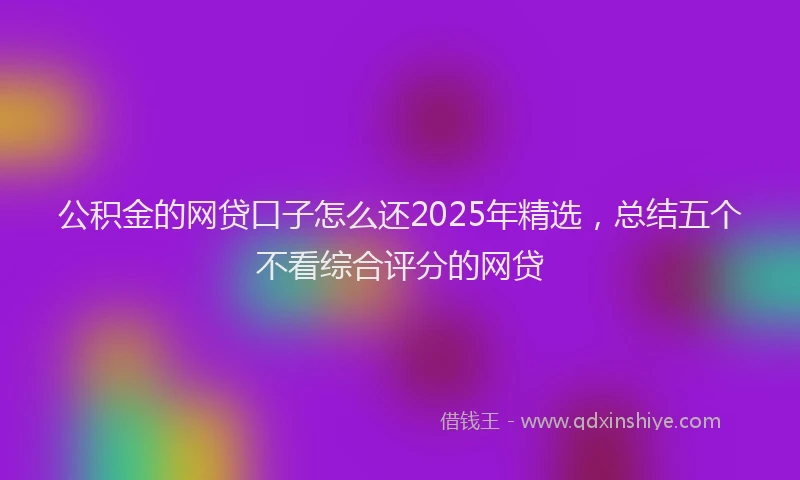 公积金的网贷口子怎么还2025年精选，总结五个不看综合评分的网贷