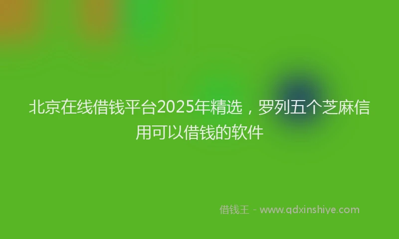 北京在线借钱平台2025年精选，罗列五个芝麻信用可以借钱的软件