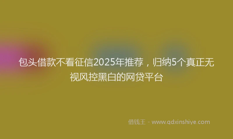 包头借款不看征信2025年推荐，归纳5个真正无视风控黑白的网贷平台