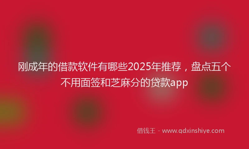 刚成年的借款软件有哪些2025年推荐，盘点五个不用面签和芝麻分的贷款app