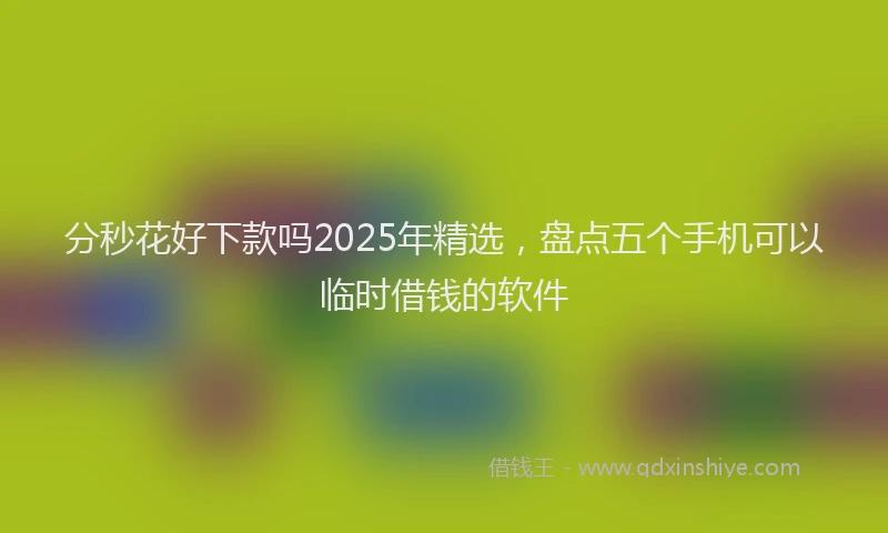 分秒花好下款吗2025年精选，盘点五个手机可以临时借钱的软件