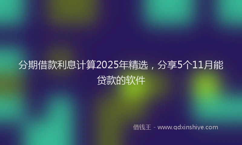 分期借款利息计算2025年精选，分享5个11月能贷款的软件