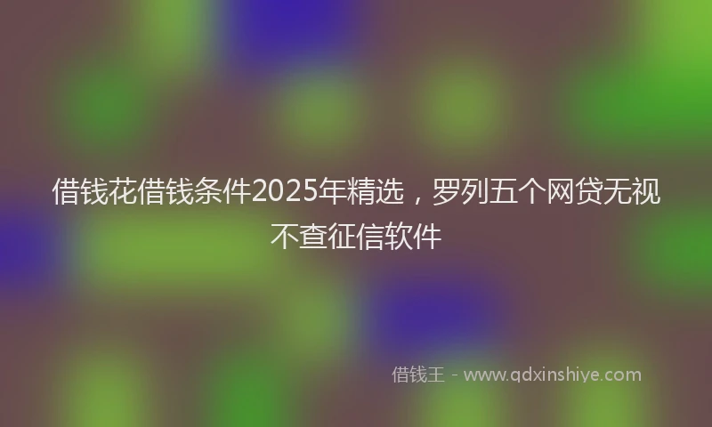 借钱花借钱条件2025年精选，罗列五个网贷无视不查征信软件