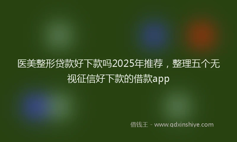 医美整形贷款好下款吗2025年推荐，整理五个无视征信好下款的借款app