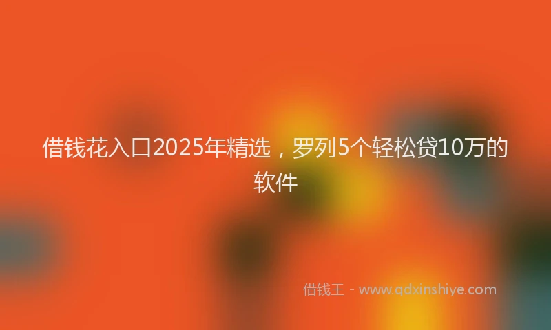 借钱花入口2025年精选，罗列5个轻松贷10万的软件