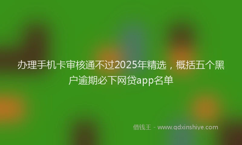 办理手机卡审核通不过2025年精选，概括五个黑户逾期必下网贷app名单