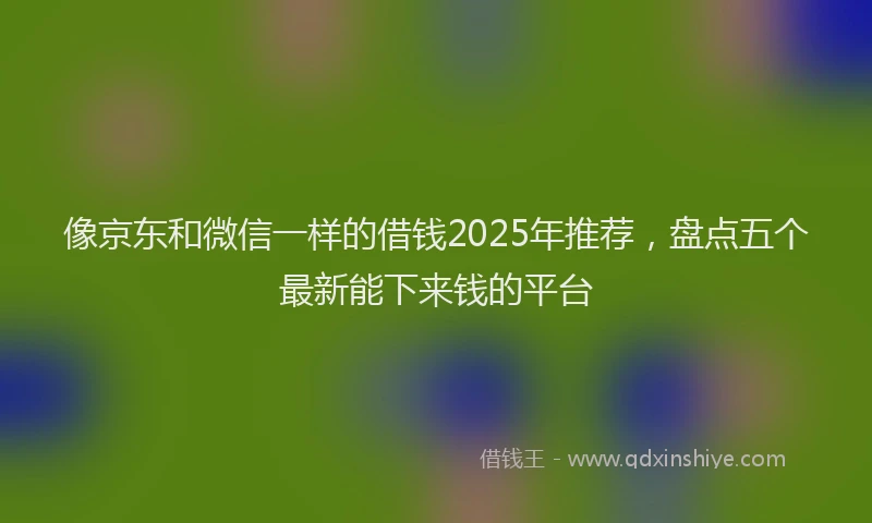 像京东和微信一样的借钱2025年推荐，盘点五个最新能下来钱的平台