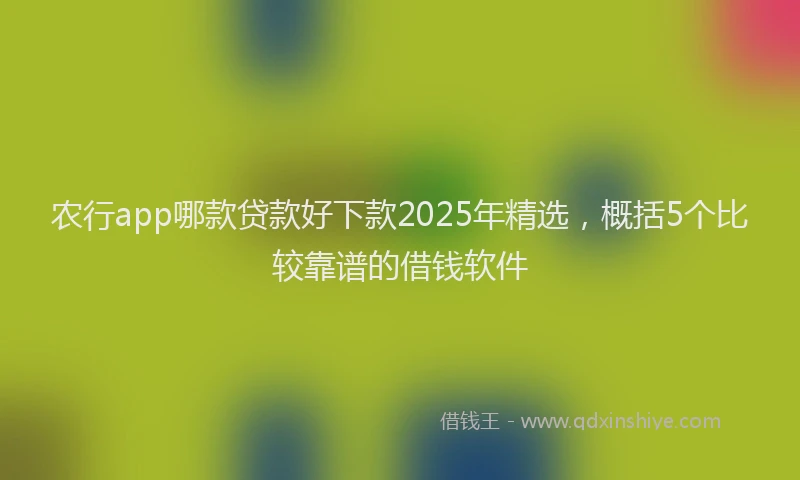 农行app哪款贷款好下款2025年精选，概括5个比较靠谱的借钱软件
