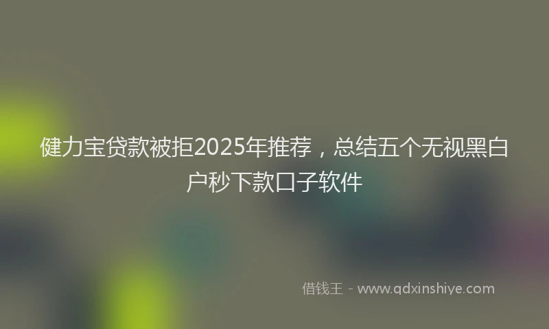 健力宝贷款被拒2025年推荐，总结五个无视黑白户秒下款口子软件
