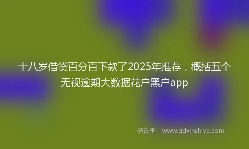 十八岁借贷百分百下款了2025年推荐，概括五个无视逾期大数据花户黑户app
