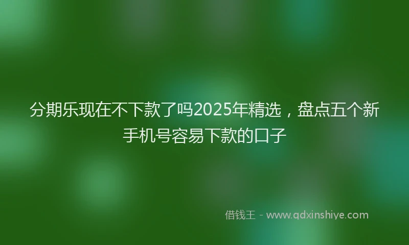 分期乐现在不下款了吗2025年精选，盘点五个新手机号容易下款的口子