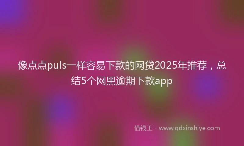 像点点puls一样容易下款的网贷2025年推荐，总结5个网黑逾期下款app