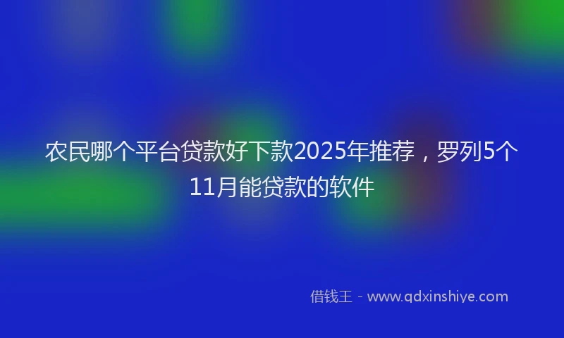 农民哪个平台贷款好下款2025年推荐，罗列5个11月能贷款的软件
