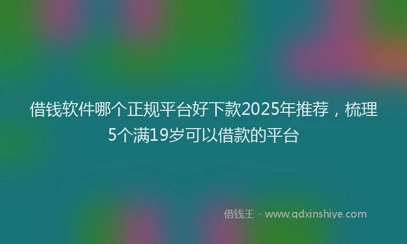 借钱软件哪个正规平台好下款2025年推荐，梳理5个满19岁可以借款的平台
