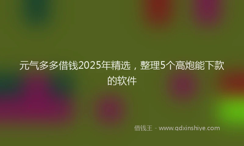元气多多借钱2025年精选，整理5个高炮能下款的软件