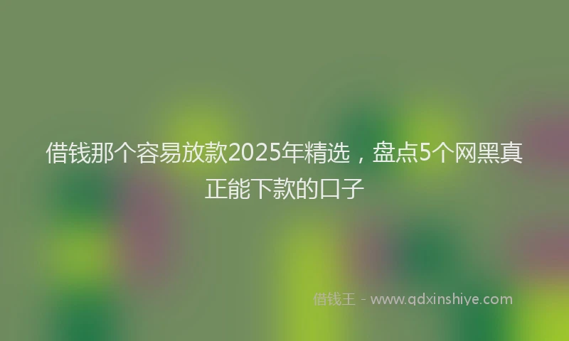 借钱那个容易放款2025年精选，盘点5个网黑真正能下款的口子