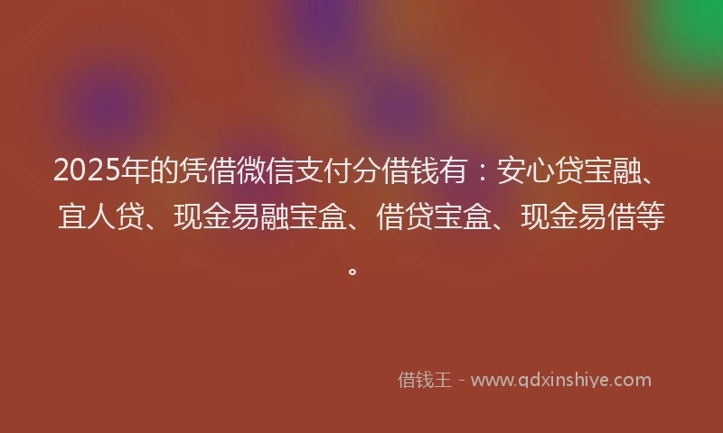 2025年的凭借微信支付分借钱有：安心贷宝融、宜人贷、现金易融宝盒、借贷宝盒、现金易借等。