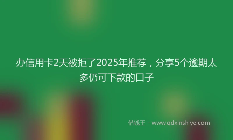 办信用卡2天被拒了2025年推荐，分享5个逾期太多仍可下款的口子