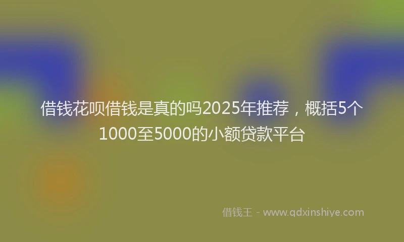 借钱花呗借钱是真的吗2025年推荐，概括5个1000至5000的小额贷款平台