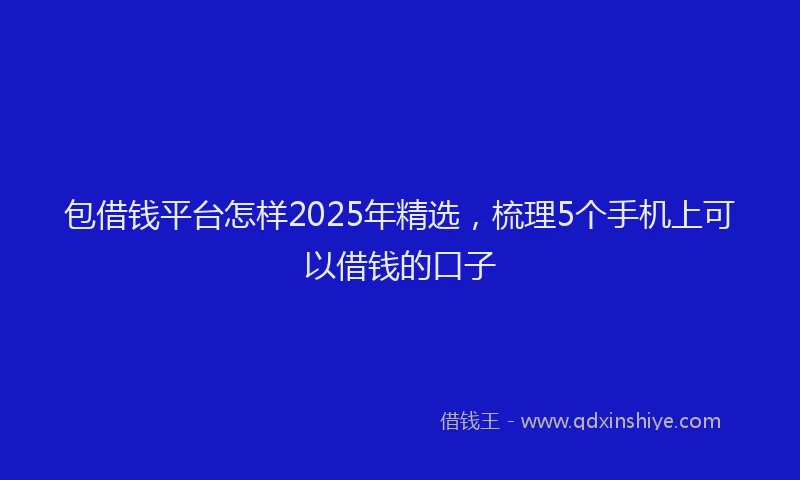 包借钱平台怎样2025年精选，梳理5个手机上可以借钱的口子