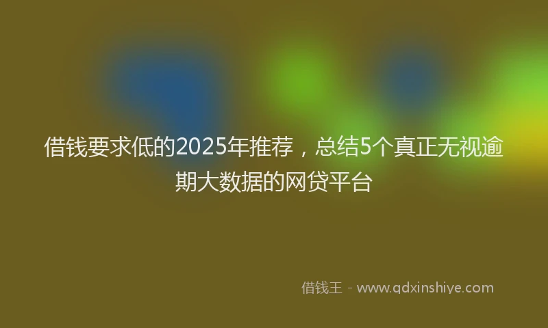 借钱要求低的2025年推荐，总结5个真正无视逾期大数据的网贷平台