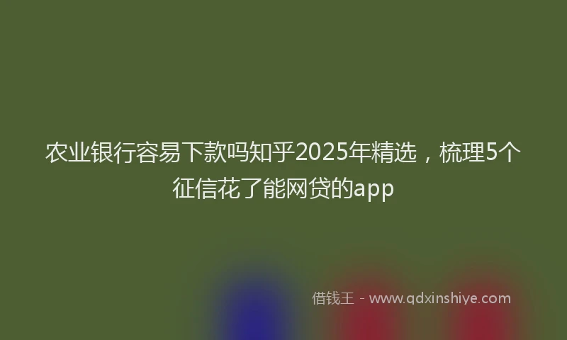 农业银行容易下款吗知乎2025年精选，梳理5个征信花了能网贷的app
