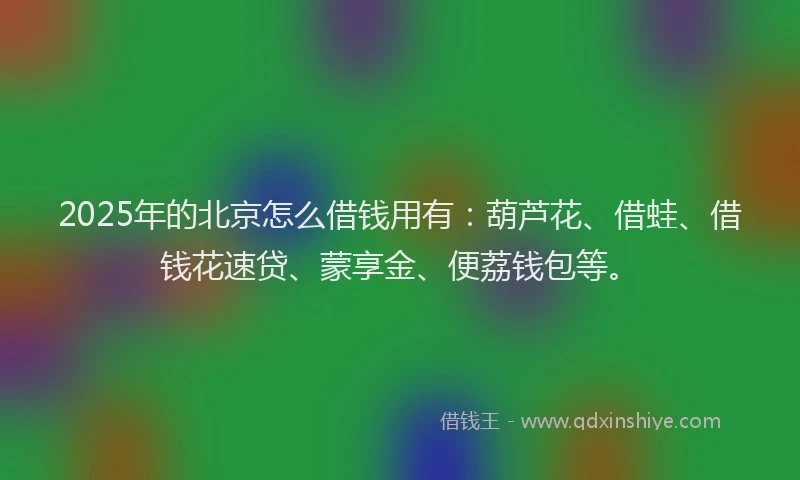 2025年的北京怎么借钱用有：葫芦花、借蛙、借钱花速贷、蒙享金、便荔钱包等。