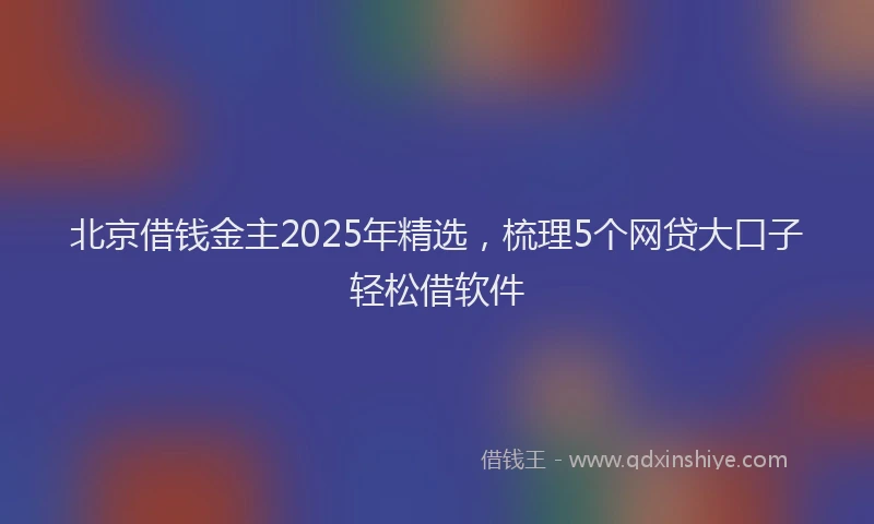 北京借钱金主2025年精选，梳理5个网贷大口子轻松借软件