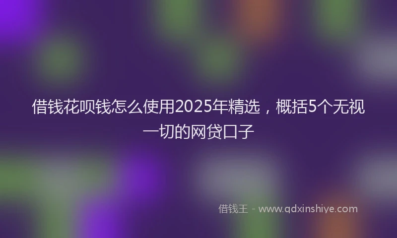 借钱花呗钱怎么使用2025年精选，概括5个无视一切的网贷口子