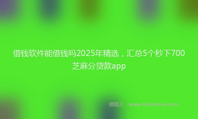 借钱软件能借钱吗2025年精选，汇总5个秒下700芝麻分贷款app
