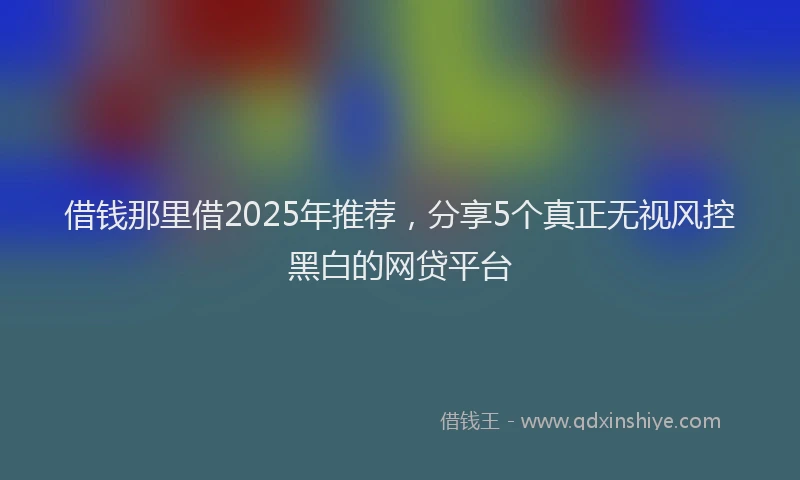借钱那里借2025年推荐，分享5个真正无视风控黑白的网贷平台