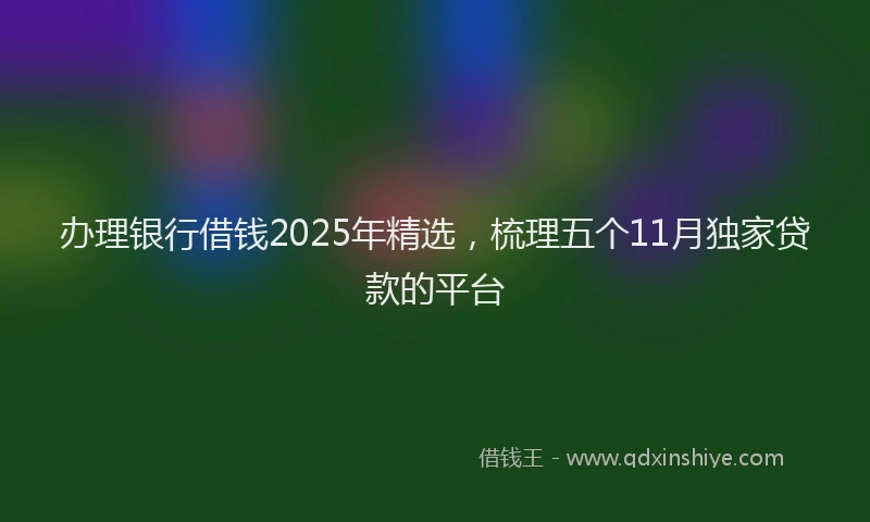 办理银行借钱2025年精选，梳理五个11月独家贷款的平台