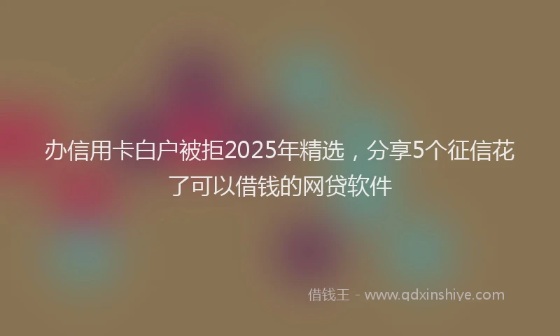 办信用卡白户被拒2025年精选，分享5个征信花了可以借钱的网贷软件