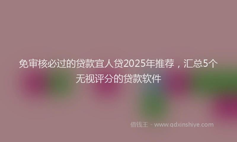 免审核必过的贷款宜人贷2025年推荐，汇总5个无视评分的贷款软件