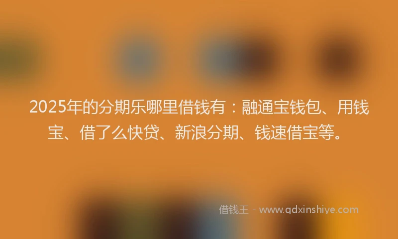 2025年的分期乐哪里借钱有：融通宝钱包、用钱宝、借了么快贷、新浪分期、钱速借宝等。